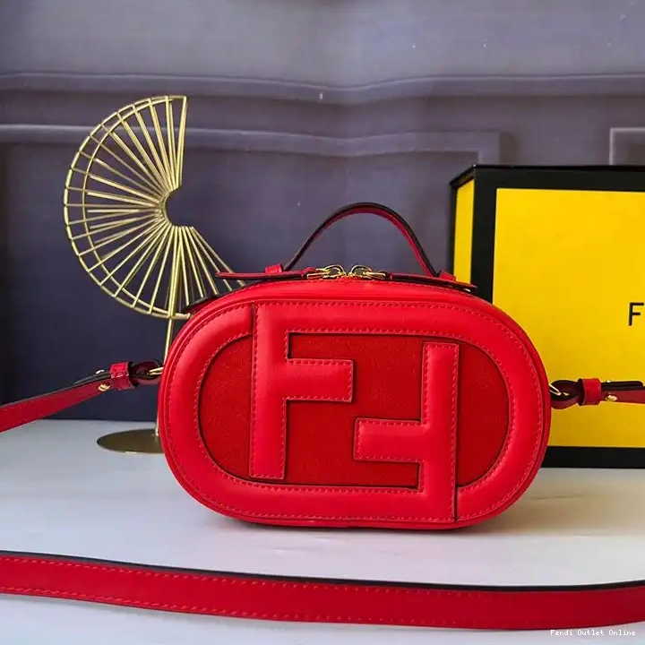 Affordable Leather Camera In Calf Red Mini Case O'Lock Fendi 0511